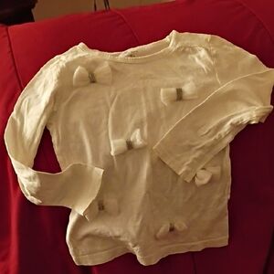 Carter's White Long Sleeve Tee with Bow Details